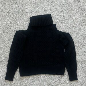 Theory Wool Cold‑Shoulder Turtleneck Sweater – Luxury Knit – Women’s SP